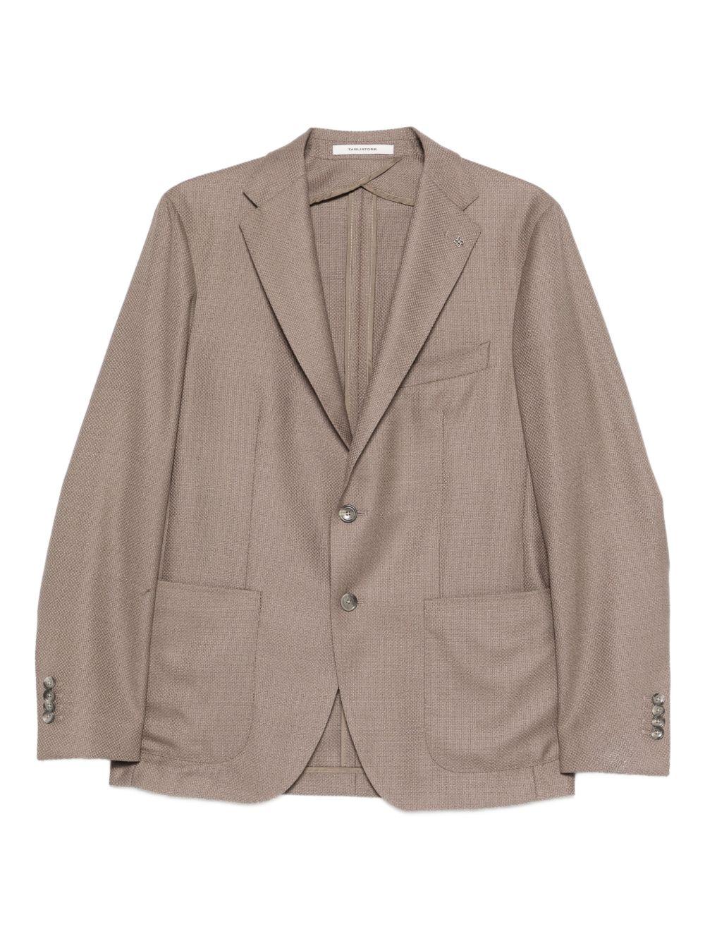 Blazer beige con tasche applicate 