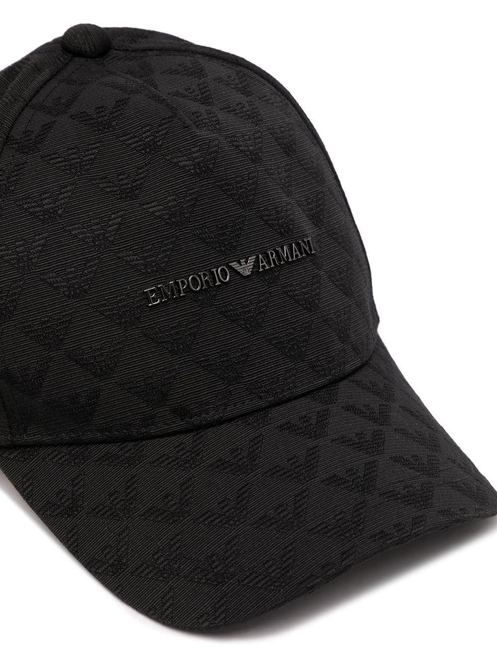 Cappello da baseball nero con stampa 