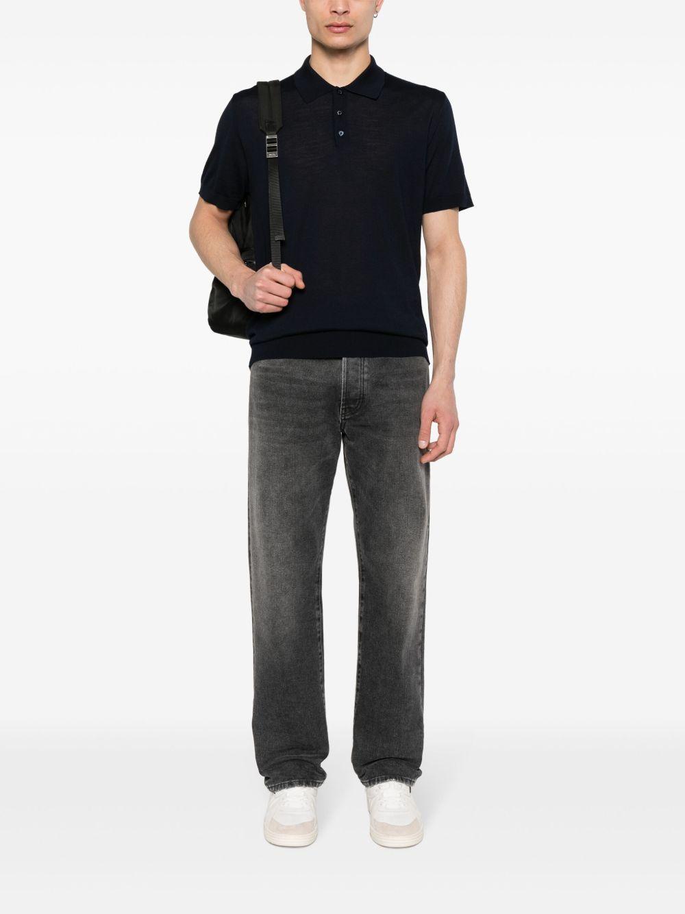 Polo blu in maglia 