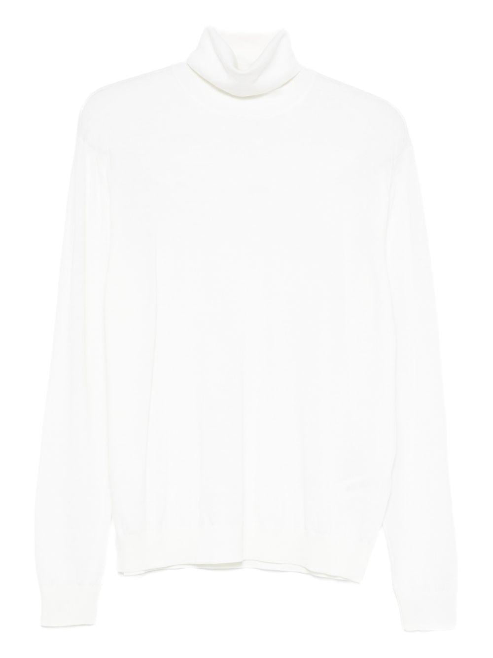 Maglione bianco a collo alto 