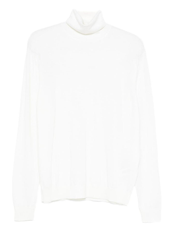 Maglione bianco a collo alto 