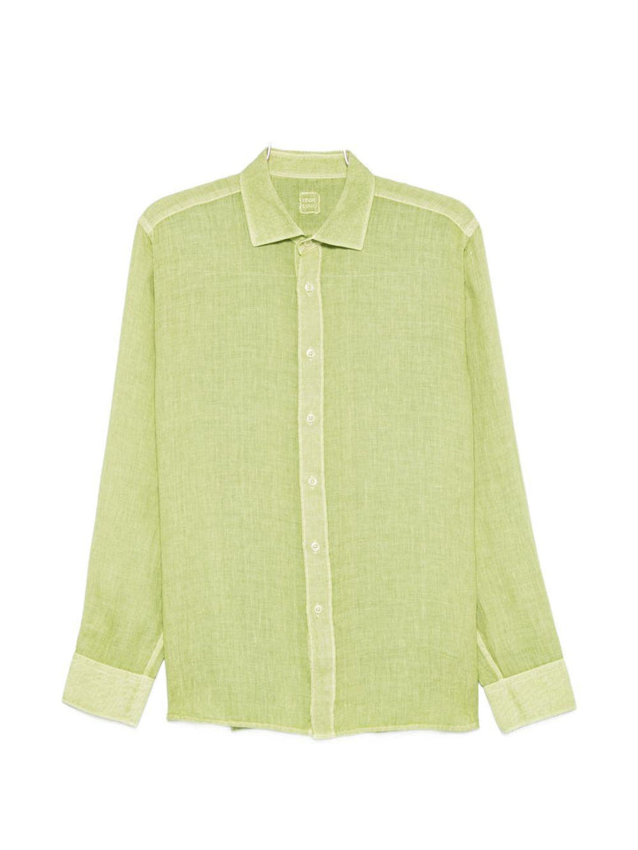 Camicia verde mela in lino 
