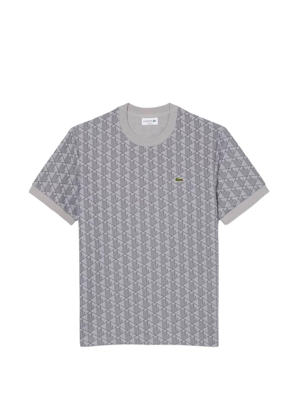 T-shirt grigia con stampa geometrica 
