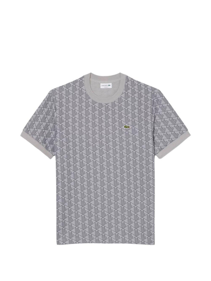 T-shirt grigia con stampa geometrica 