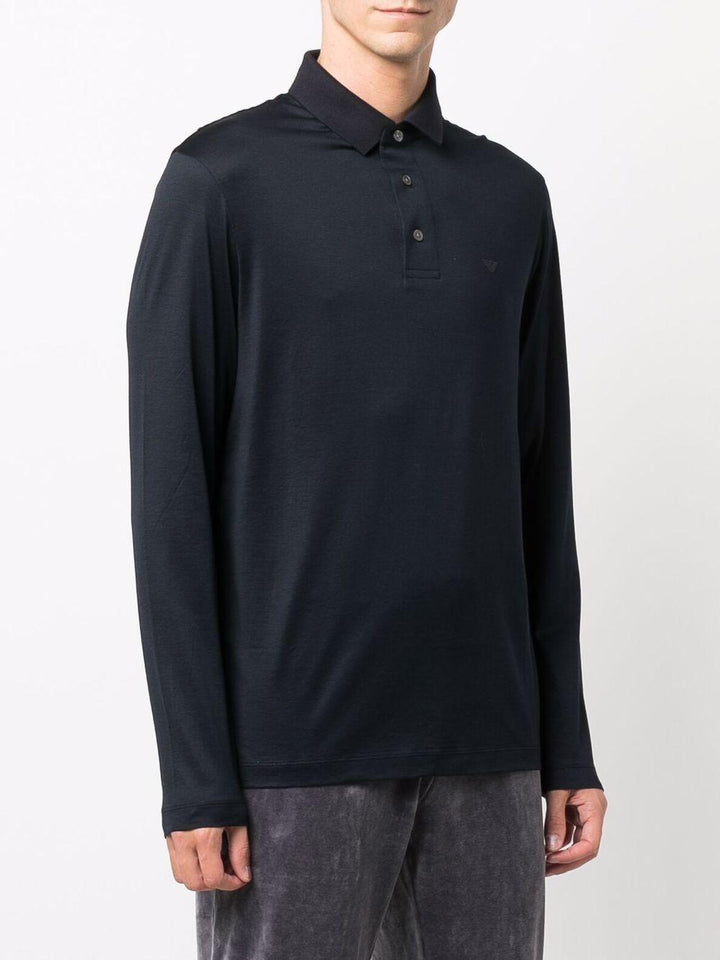 Polo blu manica lunga 