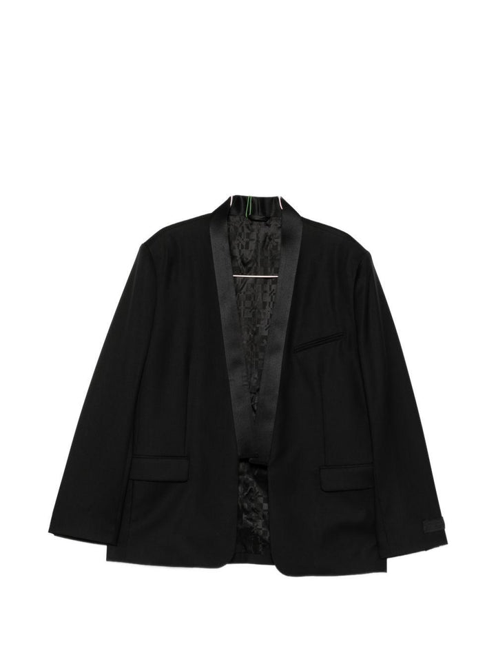 Blazer kimono single breasted nero 