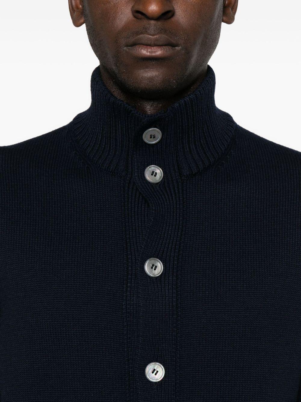 Cardigan a collo alto blu navy 
