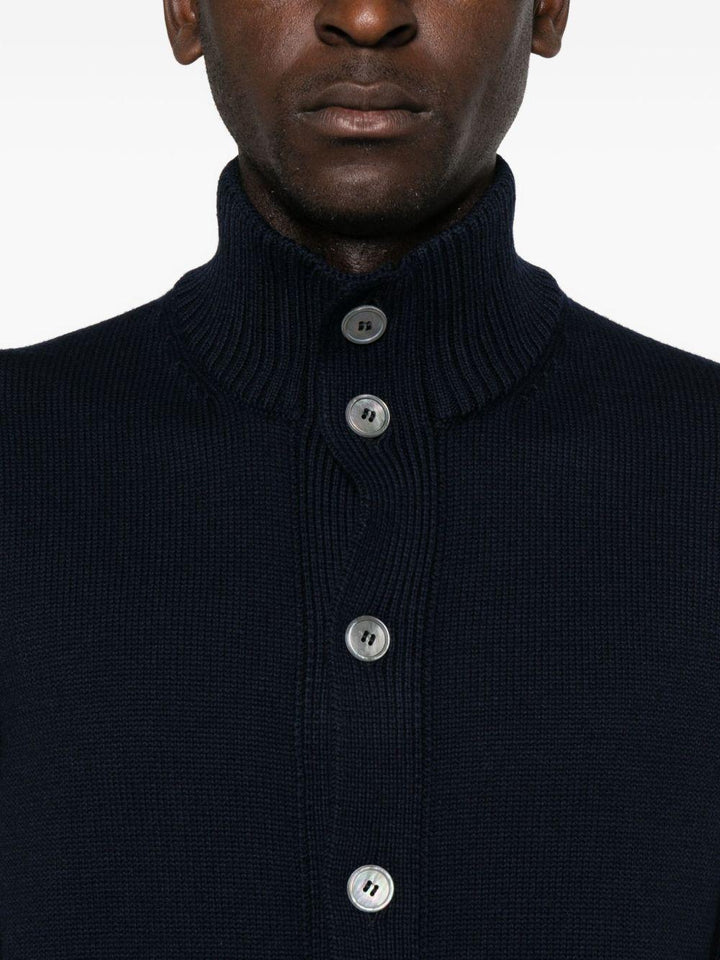 Cardigan a collo alto blu navy 