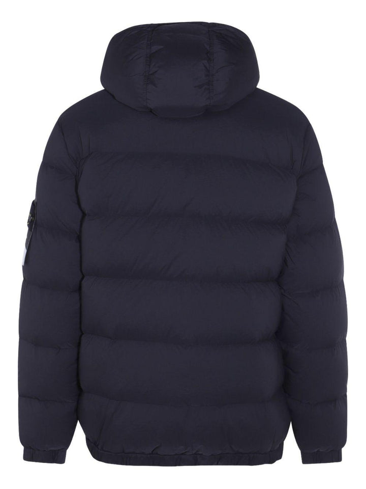 Cappotto imbottito nero con cappuccio