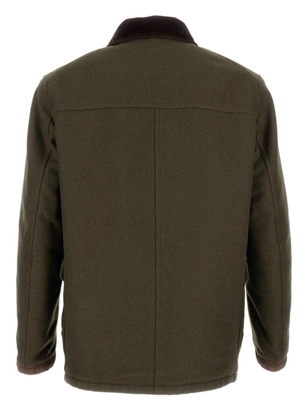 Parka verde oliva con applicazione 