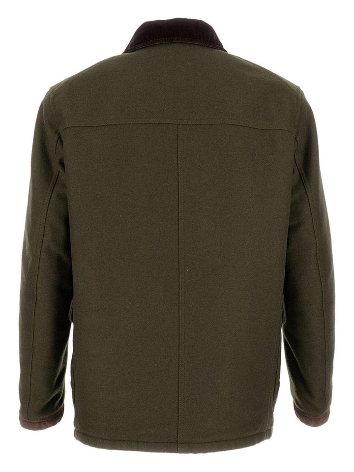 Parka verde oliva con applicazione 