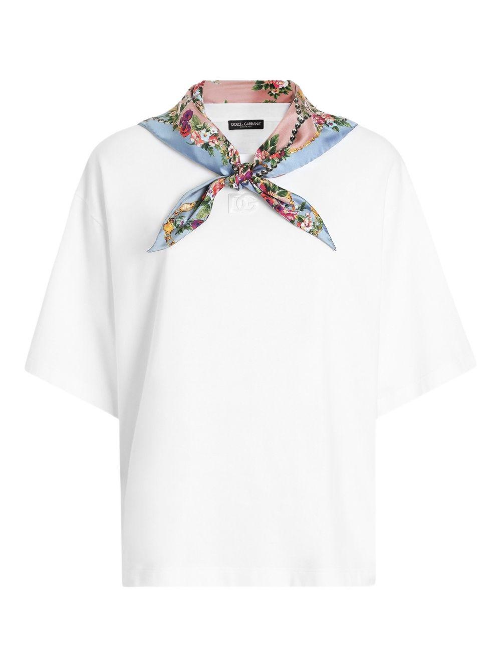 T-shirt con dettaglio foulard 