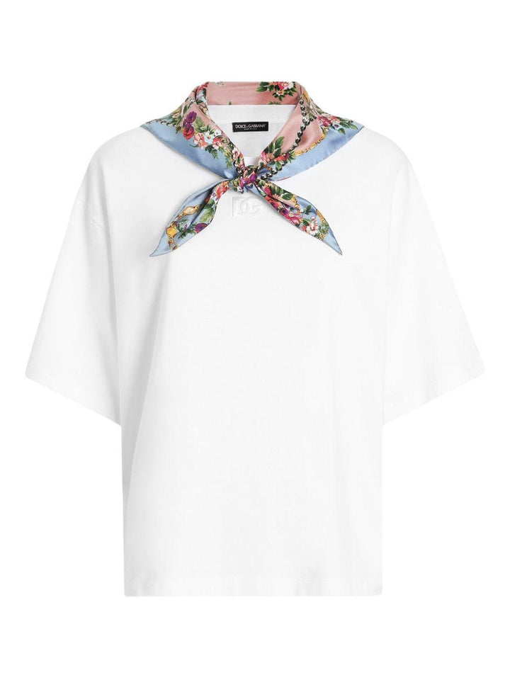 T-shirt con dettaglio foulard 