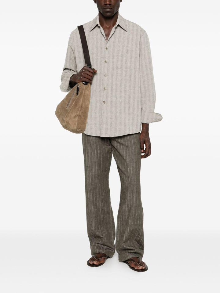 Jeans dritti a righe stripe khaki 