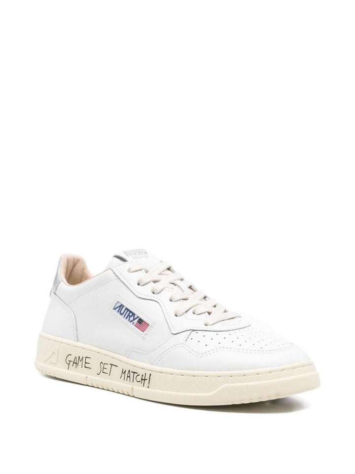 Sneakers bianche Medalist in pelle con inserto metallizzato 