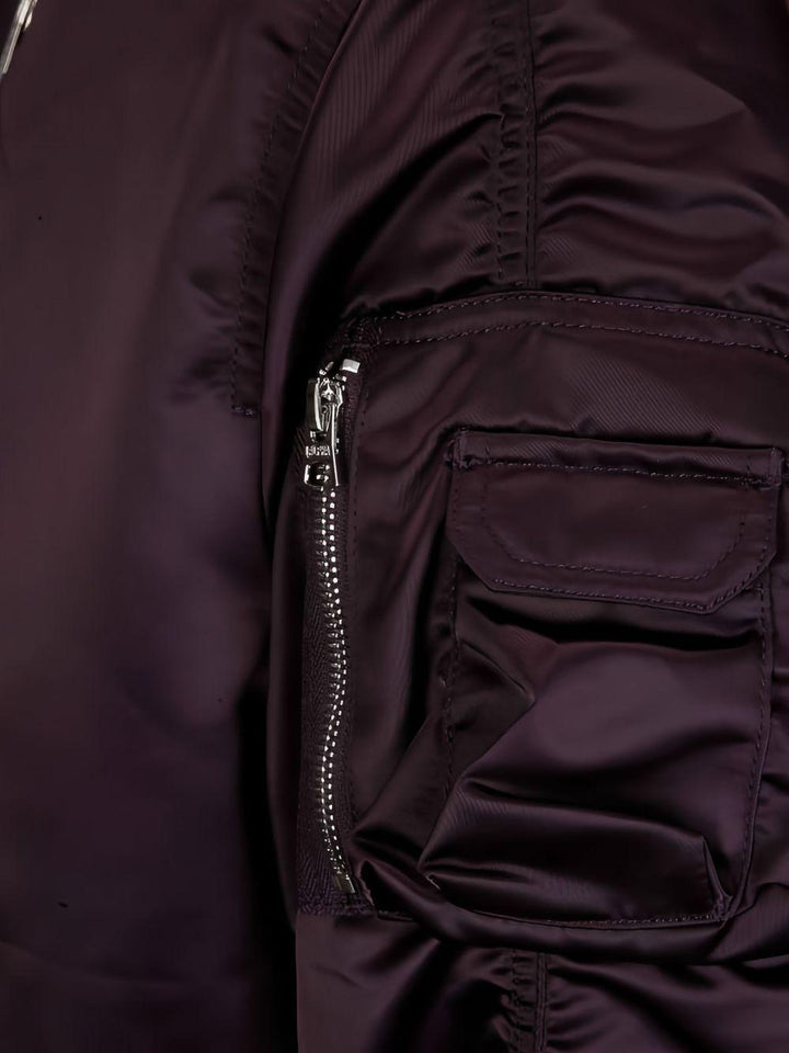 Bomber prugna con zip 