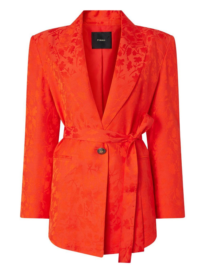 Blazer a fiori con cintura 