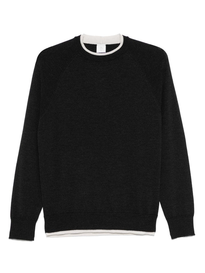 Maglione grigio scuro con finiture a contrasto 