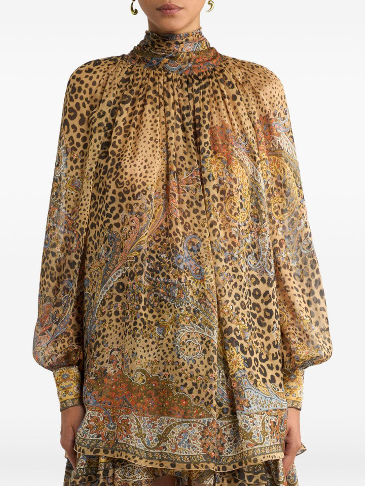 Top con stampa paisley animalier 