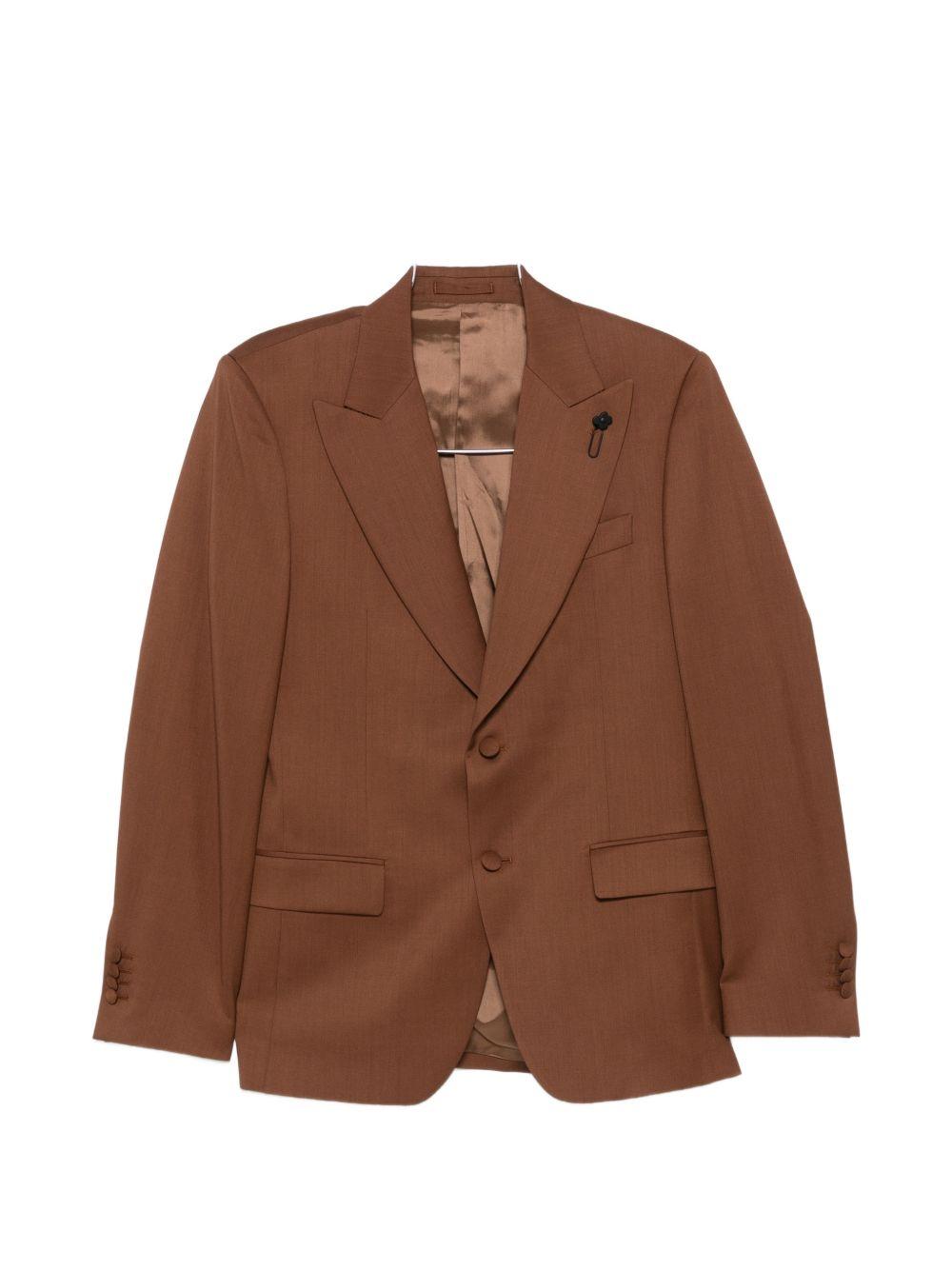 Blazer tabacco con dettaglio floreale 