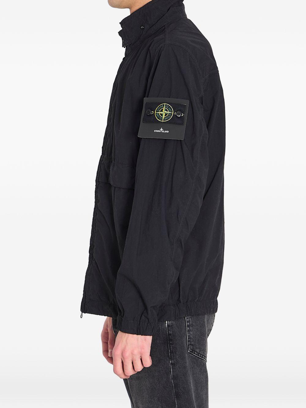 Giacca Nylon Smerigliato nera e logo patch