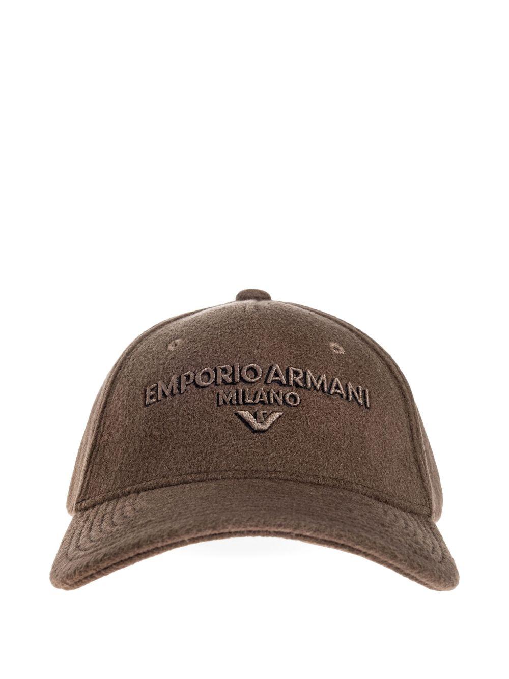 Cappello da baseball marrone con logo 