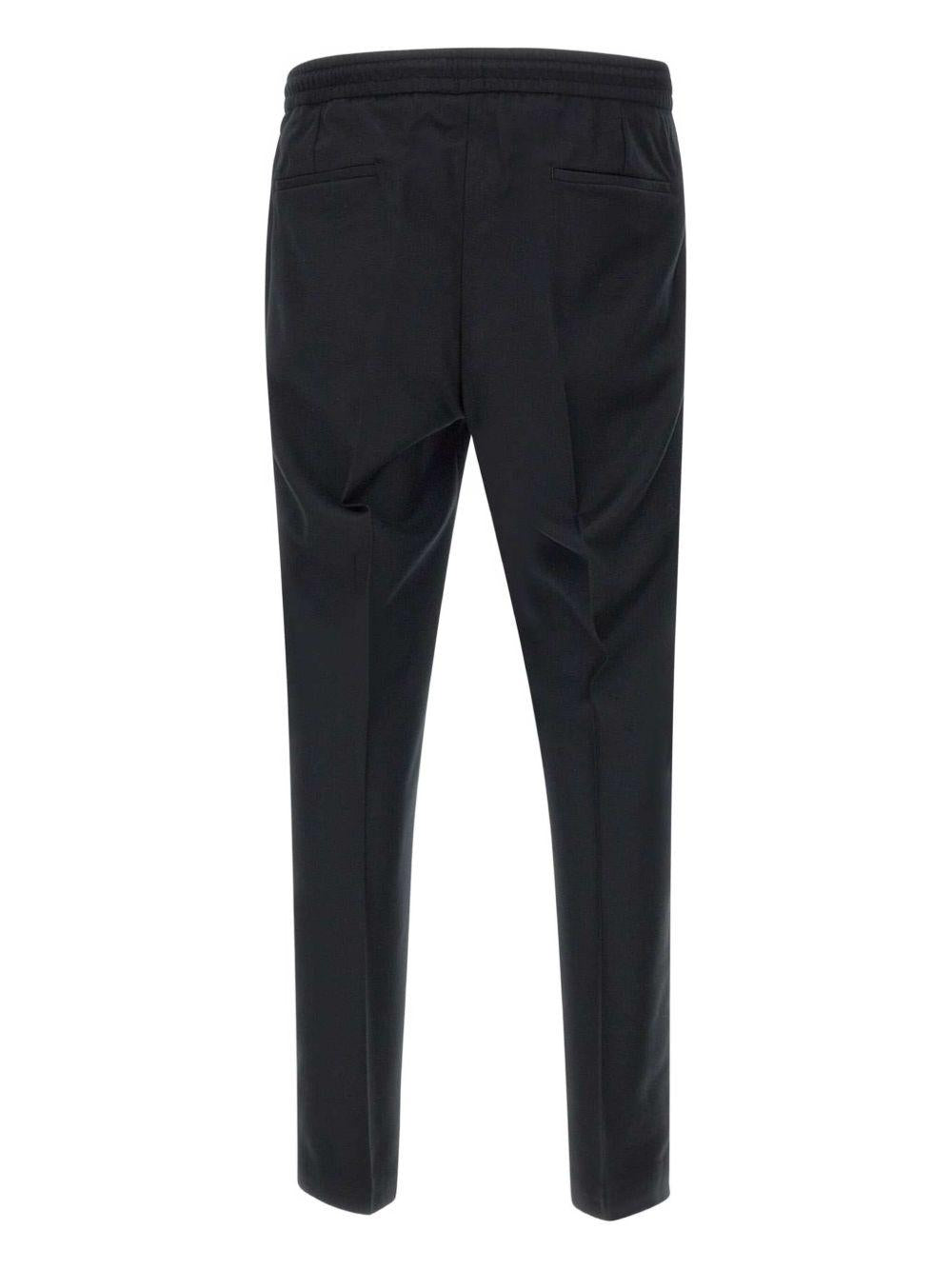 Pantaloni neri Wimbledon in lana con coulisse 