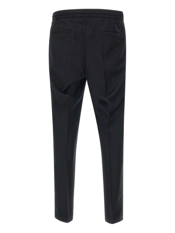 Pantaloni neri Wimbledon in lana con coulisse 