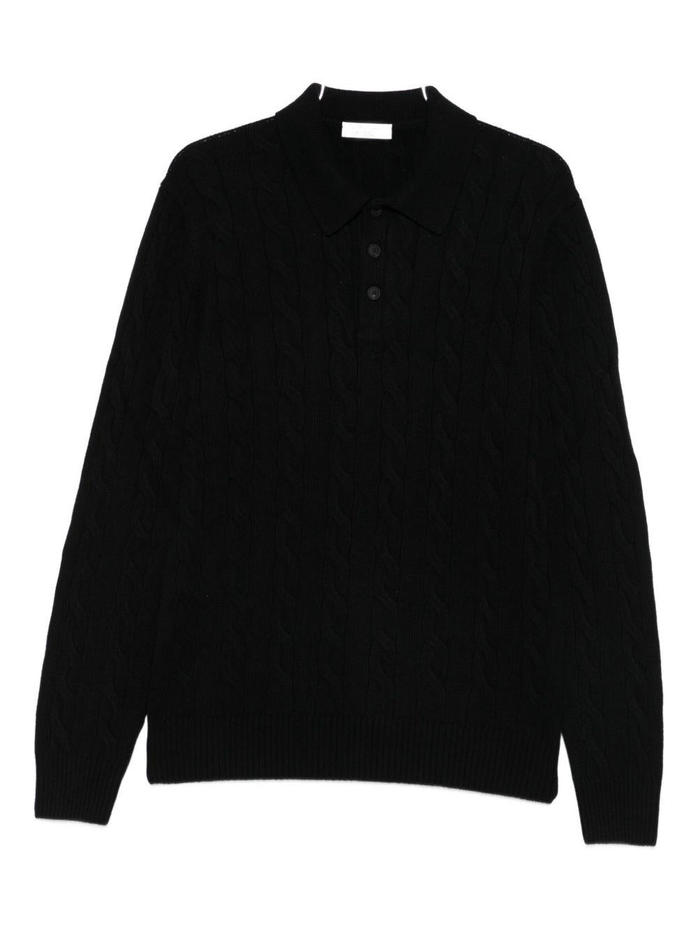 Maglione a lavorazione intrecciata nero 