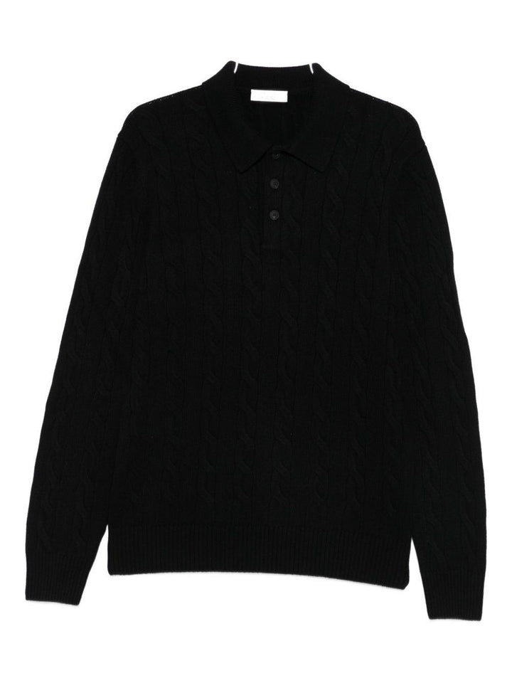Maglione a lavorazione intrecciata nero 