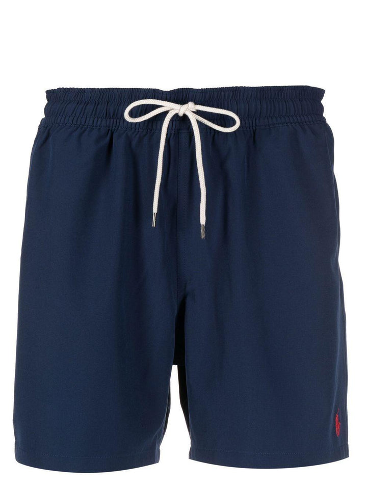 Costume da bagno con ricamo blu navy 