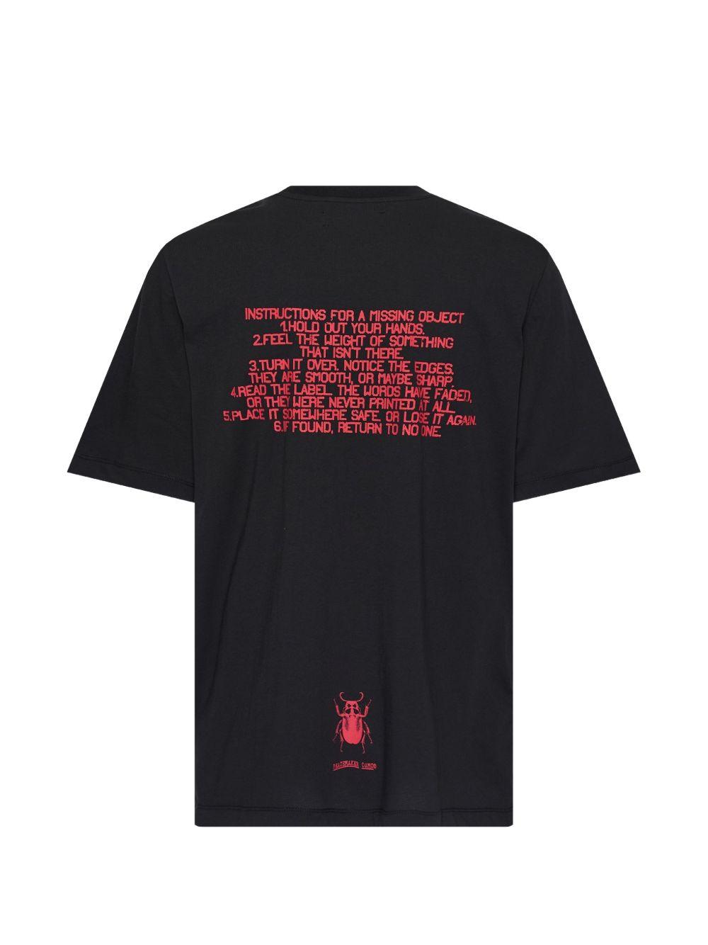 T-shirt nera in cotone con logo 