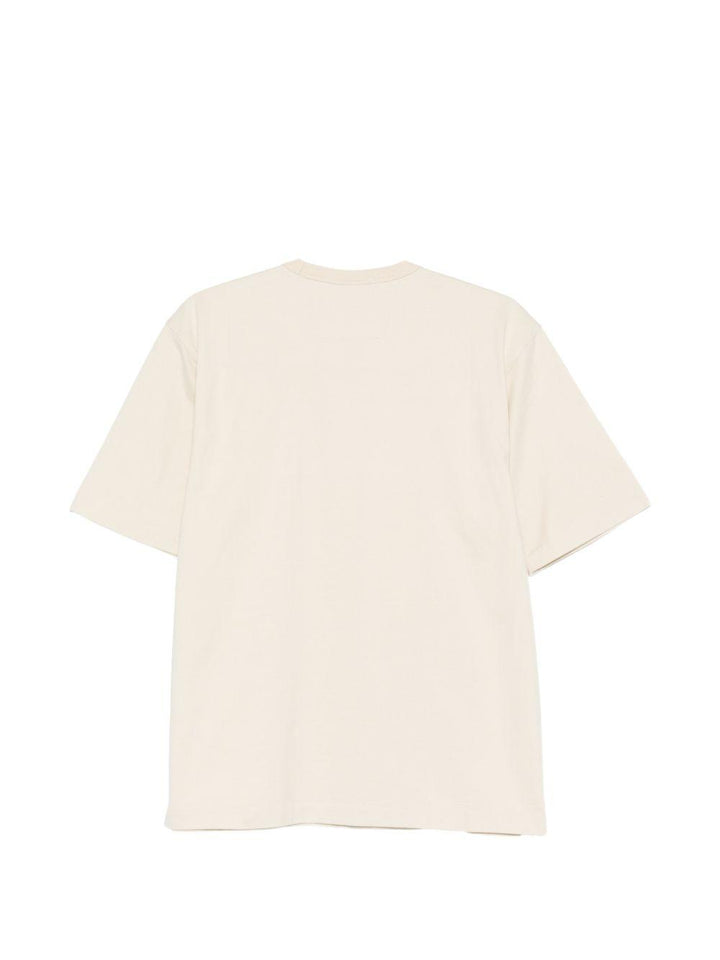 T-shirt beige con logo 