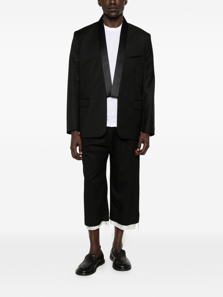 Blazer kimono single breasted nero 