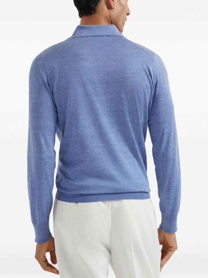 Polo in maglia leggera blu fiordaliso 