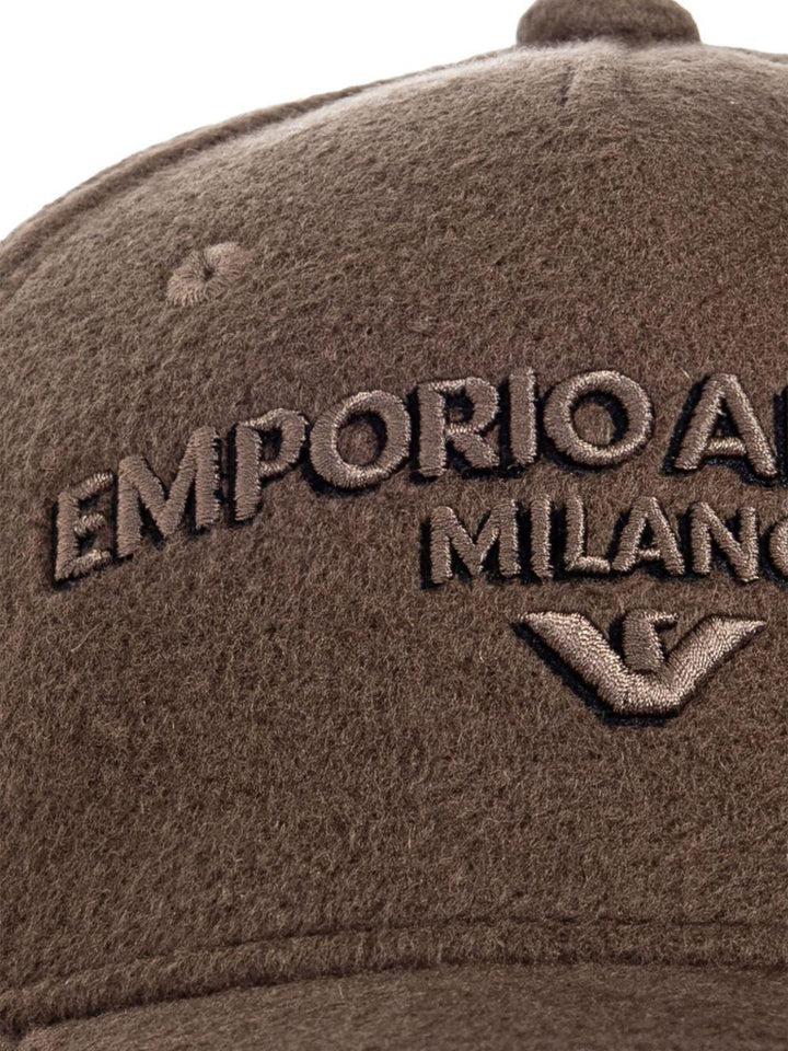 Cappello da baseball marrone con logo 