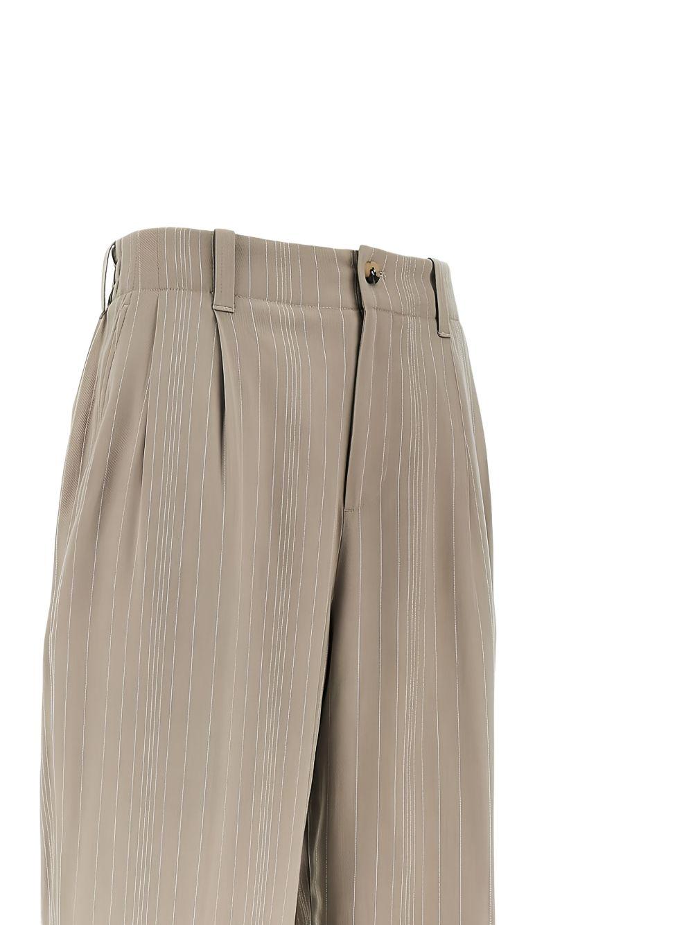 Pantaloni gessati cashew beige 