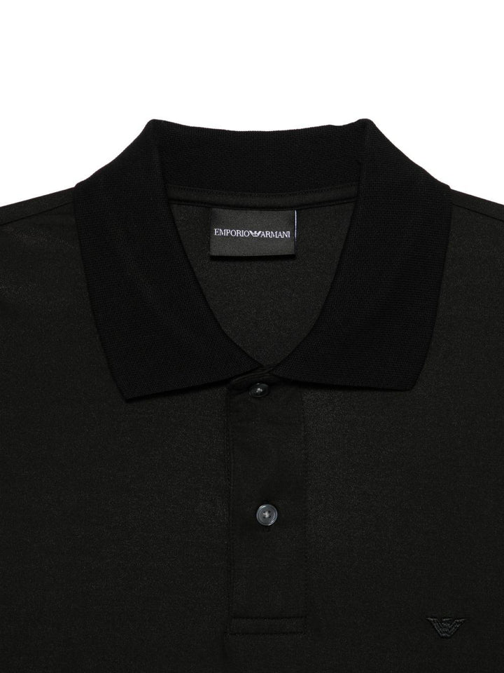 Polo nera con logo 
