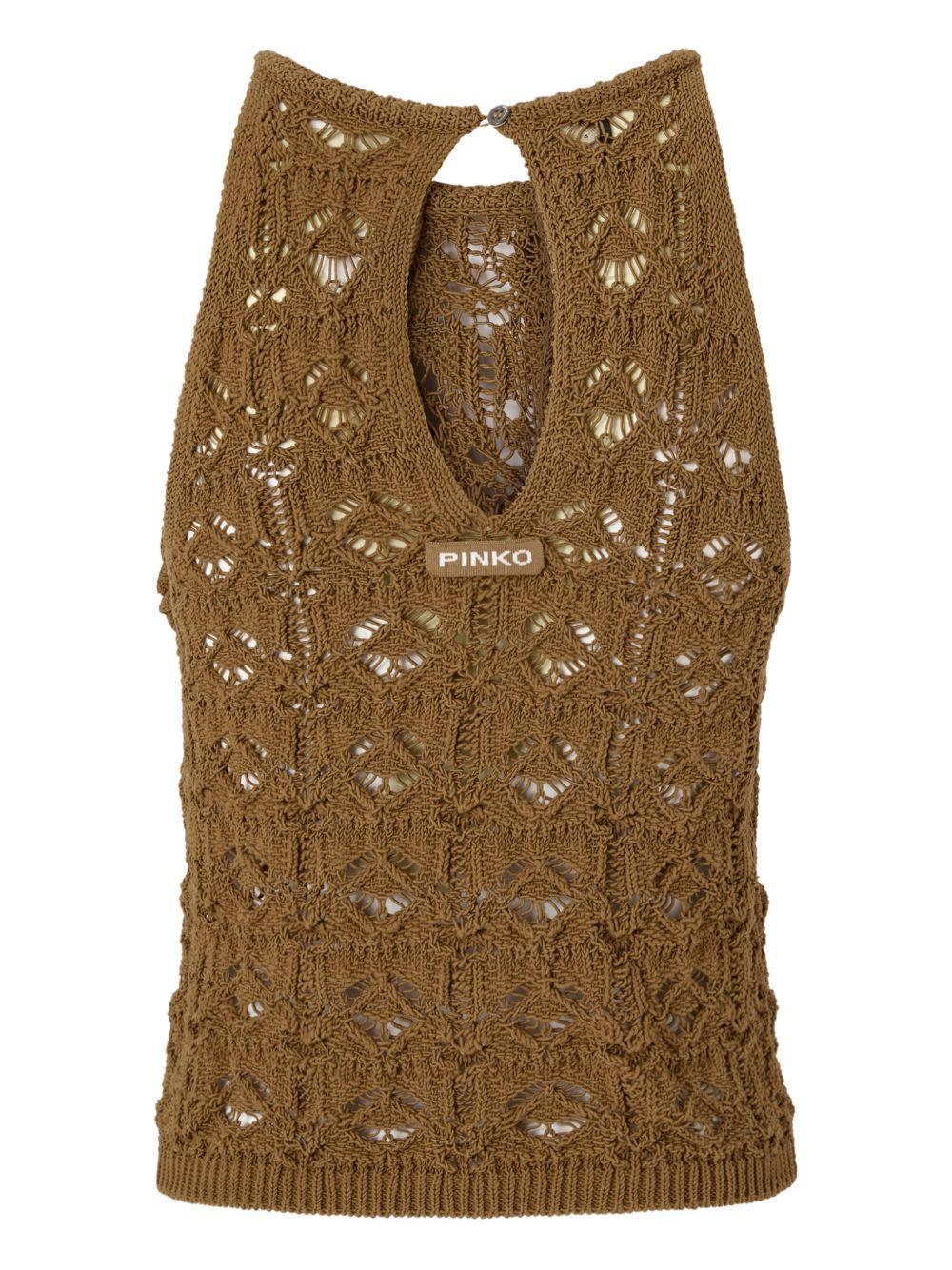 Top in maglia a fiori 