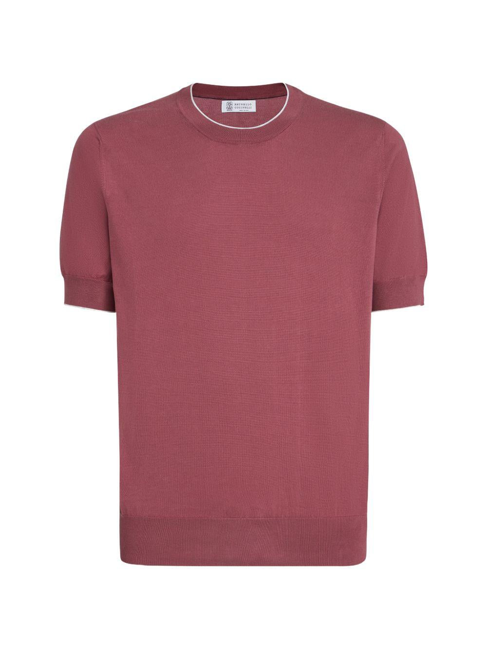 T-shirt cipolla in cotone leggero con profili a contrasto 
