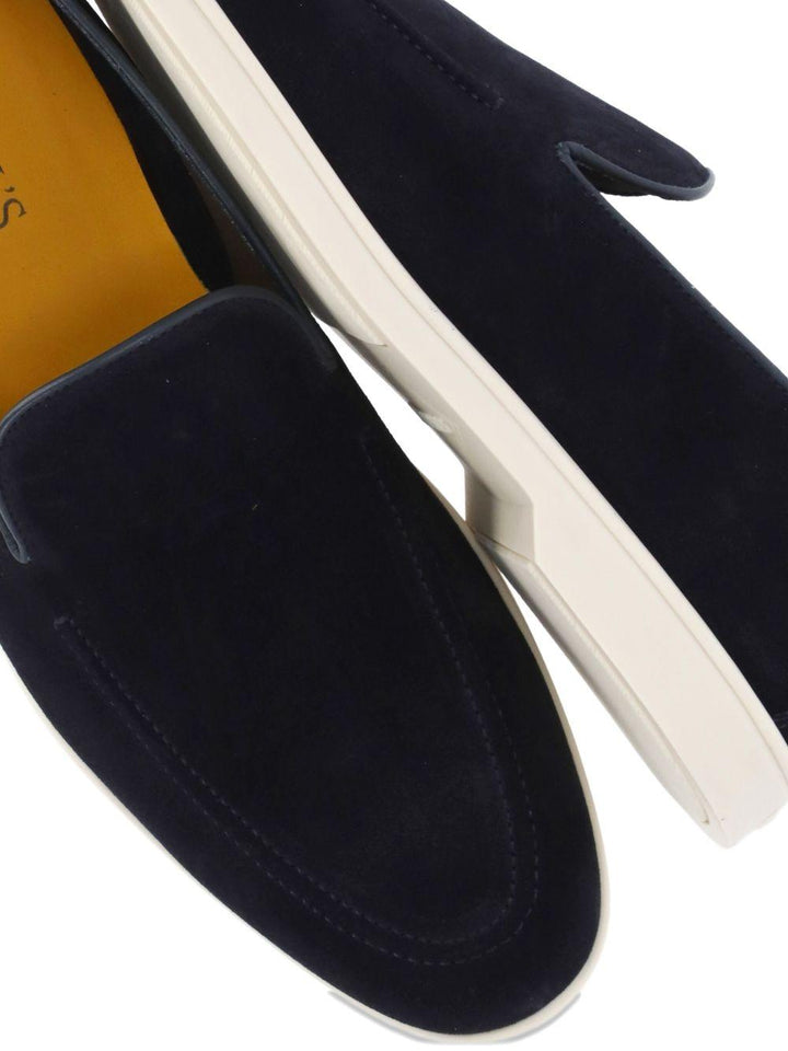Mocassini blu in pelle scamosciata 