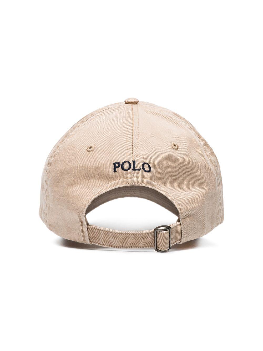 Cappello da baseball beige in cotone chino 