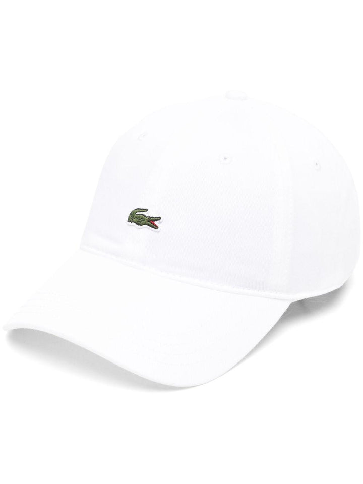 Cappello da baseball bianco con applicazione logo 