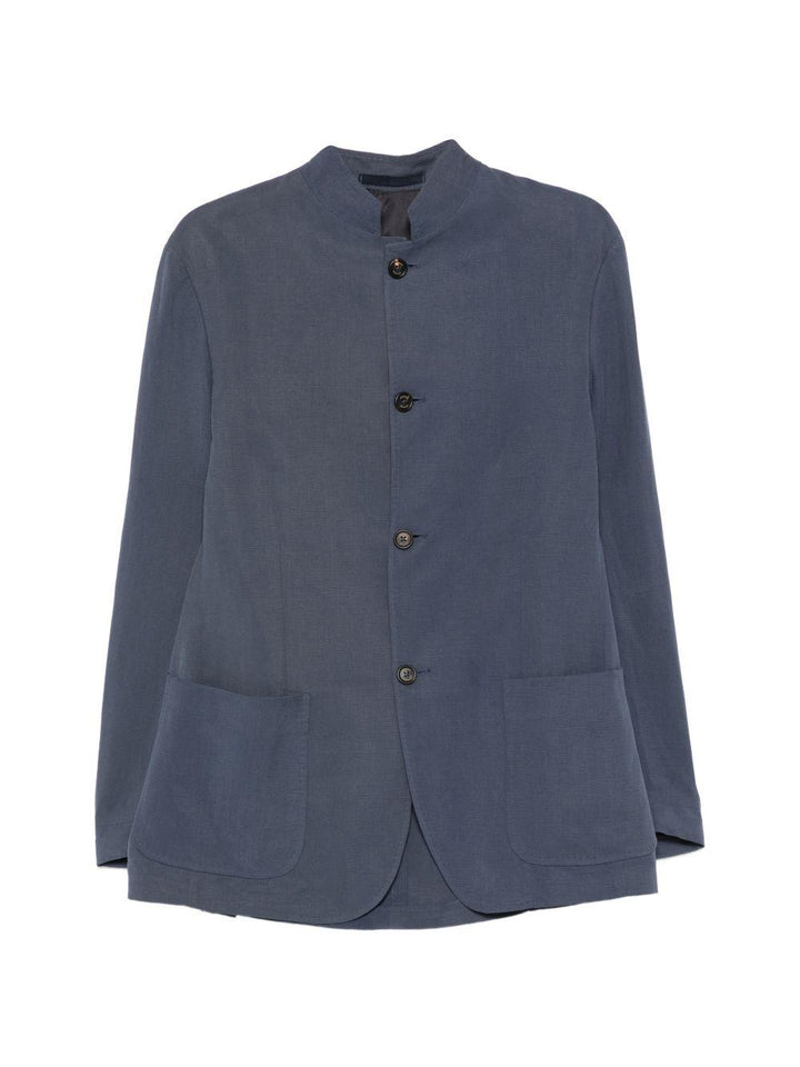 Giacca blu con tasche applicate 