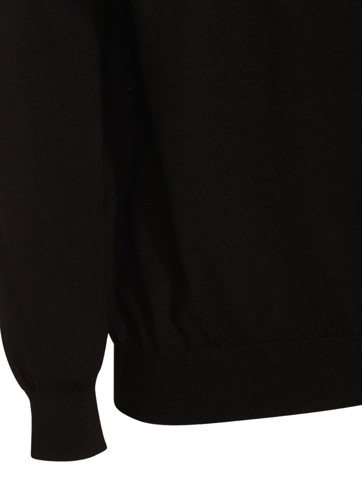 Maglione girocollo nero in lana 