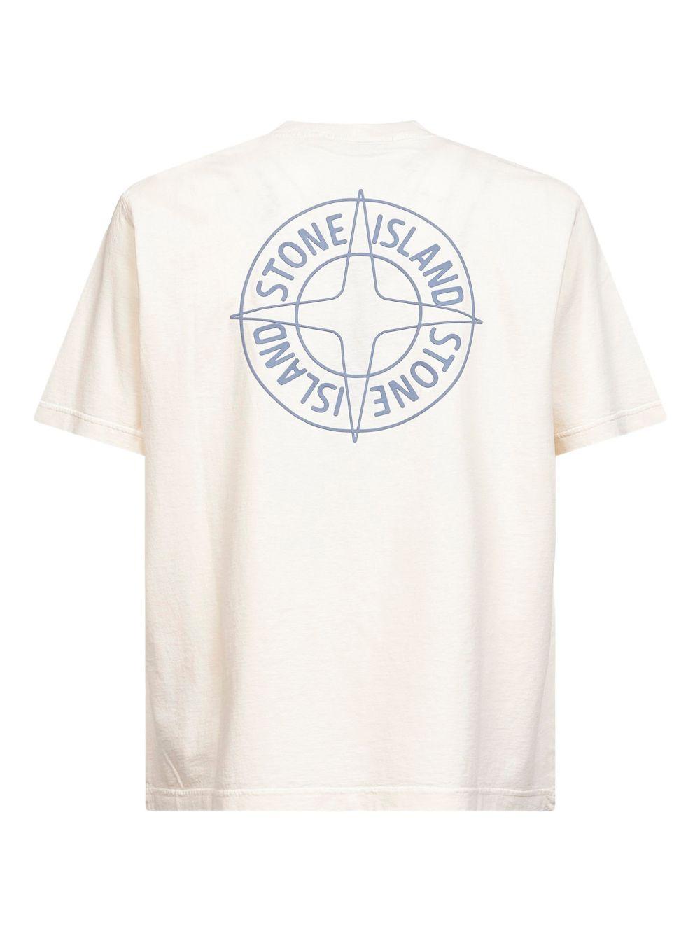T-shirt avorio con logo 