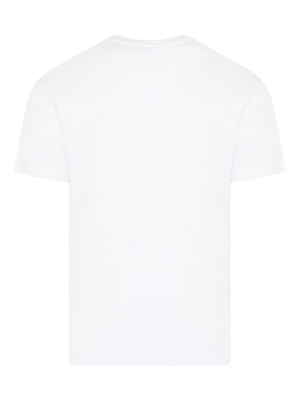 T-shirt bianca con applicazione logo 