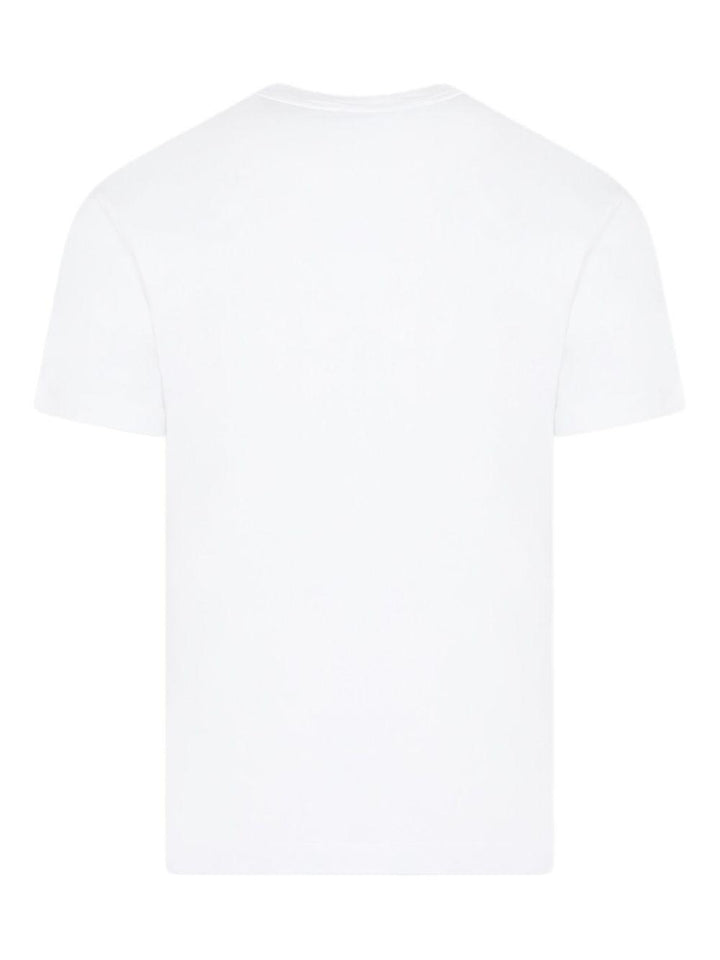 T-shirt bianca con applicazione logo 