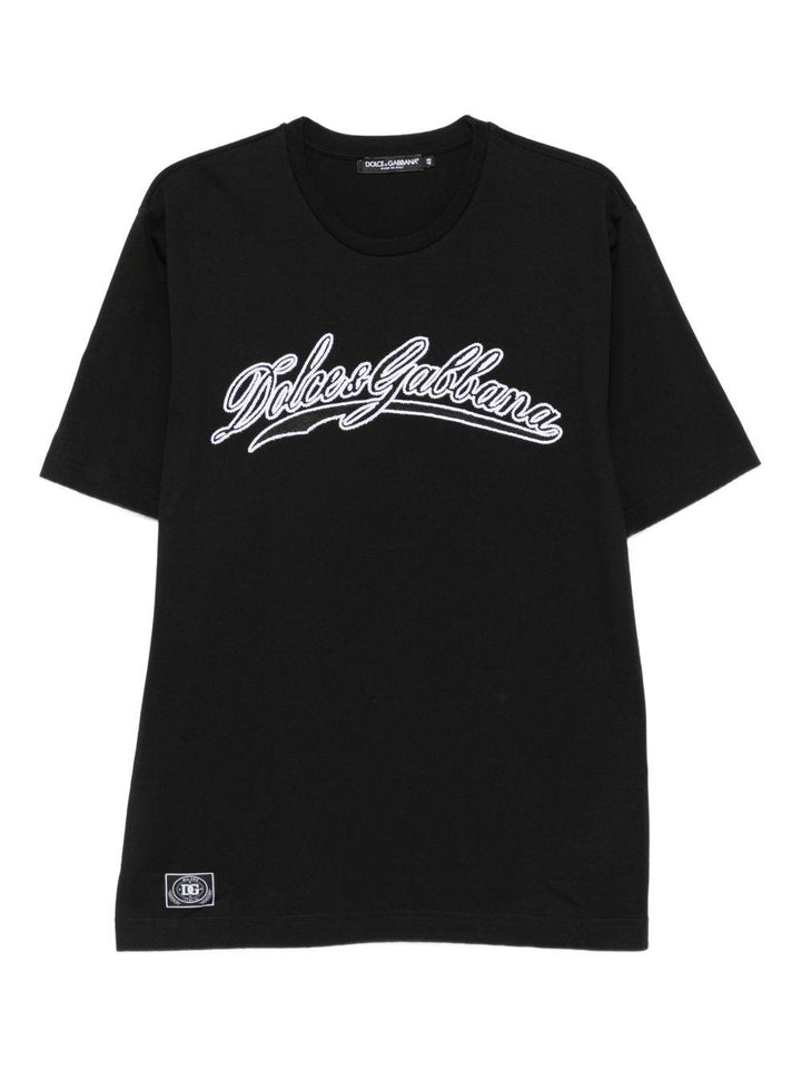 T-shirt nera con stampa 