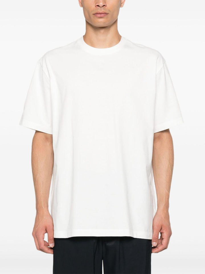 T-shirt bianca girocollo con logo 